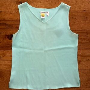 Coldwater Creek V-Neck Aqua Turquoise Tank Top Size XS